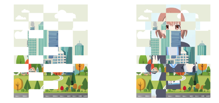 都市と公園が描かれたイラスト